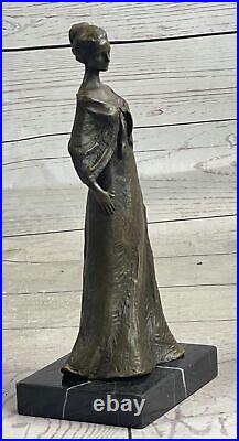 Bronze Sculpture Hand Made Statue Art Deco Signed Original Victorian Beauty Art