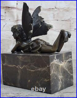 Bronze Sculpture, Hand Made Statue Art Nouveau Angel Fairy Bookend Book-End Deal