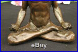 Bronze Sculpture, Hand Made Statue Art Nouveau MAN Yoga Meditation Figurine SALE