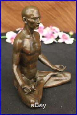 Bronze Sculpture, Hand Made Statue Art Nouveau MAN Yoga Meditation Figurine SALE