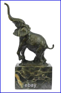 Bronze Sculpture, Hand Made Statue Art Nouveau Signed Milo Abstract Elephant