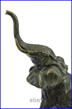 Bronze Sculpture, Hand Made Statue Art Nouveau Signed Milo Abstract Elephant