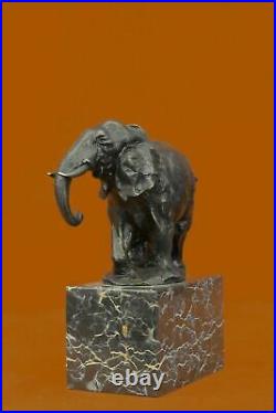Bronze Sculpture, Hand Made Statue Art Nouveau Signed Milo Abstract Elephant Art