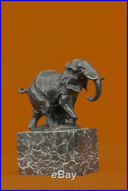 Bronze Sculpture, Hand Made Statue Art Nouveau Signed Milo Abstract Elephant NR