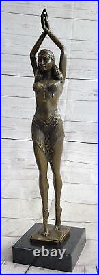 Bronze Sculpture Hand Made Statue Dancers Lovely Dancer By Chiparus Figurine Art
