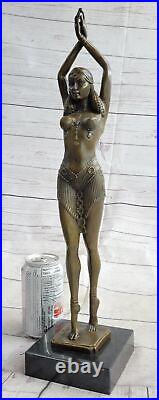 Bronze Sculpture Hand Made Statue Dancers Lovely Dancer By Chiparus Figurine Art