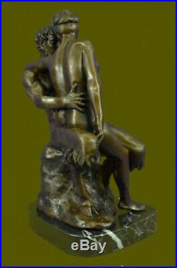 Bronze Sculpture Hand Made Statue Erotic Large Satyr Chasing Nymph Figurine Sale