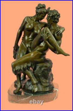 Bronze Sculpture Hand Made Statue Erotic Large Satyr Chasing Nymph Figurine Sale