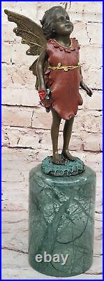 Bronze Sculpture, Hand Made Statue Fairy / Mythical Bookend Divine Angel Figure