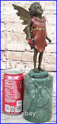 Bronze Sculpture, Hand Made Statue Fairy / Mythical Bookend Divine Angel Figure