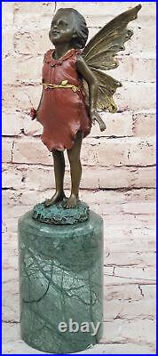 Bronze Sculpture, Hand Made Statue Fairy / Mythical Bookend Divine Angel Figure