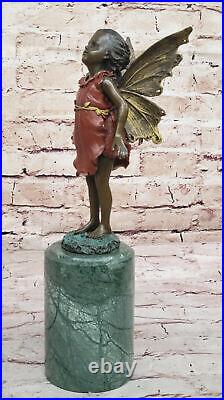 Bronze Sculpture, Hand Made Statue Fairy / Mythical Bookend Divine Angel Figure