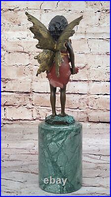 Bronze Sculpture, Hand Made Statue Fairy / Mythical Bookend Divine Angel Figure