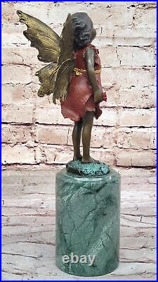 Bronze Sculpture, Hand Made Statue Fairy / Mythical Bookend Divine Angel Figure