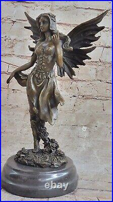 Bronze Sculpture Hand Made Statue Fairy / Mythical Nude Fairy Mythical Decor Art