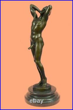 100% Genuine Solid Bronze Nude Buff Male Gay Artwork Figurine Figure Statue 