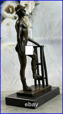 Bronze Sculpture, Hand Made Statue Gay Interest Art Signed Original Men Figurine
