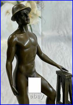 Bronze Sculpture, Hand Made Statue Gay Interest Art Signed Original Men Figurine