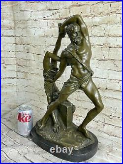 Bronze Sculpture, Hand Made Statue Gay Interest Art Signed Original Men Wrestler