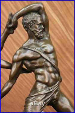 Bronze Sculpture, Hand Made Statue Gay Interest Art Signed Original Men Wrestler