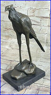 Bronze Sculpture, Hand Made Statue REMBRANDT BUGATTI STORK EXOTIC BIRD