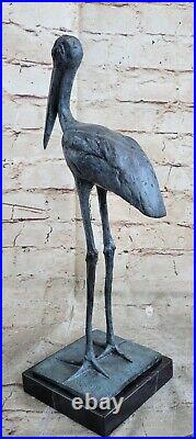 Bronze Sculpture, Hand Made Statue REMBRANDT BUGATTI STORK EXOTIC BIRD