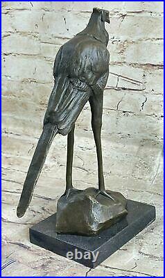 Bronze Sculpture, Hand Made Statue REMBRANDT BUGATTI STORK EXOTIC BIRD ARTWORK