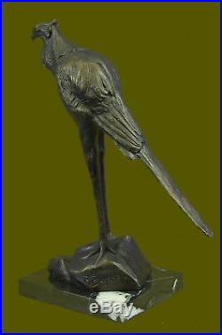 Bronze Sculpture, Hand Made Statue REMBRANDT BUGATTI STORK EXOTIC BIRD BRONZE