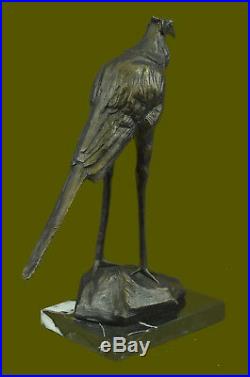 Bronze Sculpture, Hand Made Statue REMBRANDT BUGATTI STORK EXOTIC BIRD BRONZE