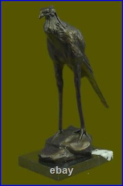 Bronze Sculpture, Hand Made Statue REMBRANDT BUGATTI STORK EXOTIC BIRD Figurine