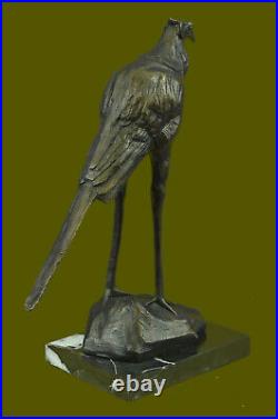 Bronze Sculpture, Hand Made Statue REMBRANDT BUGATTI STORK EXOTIC BIRD Figurine