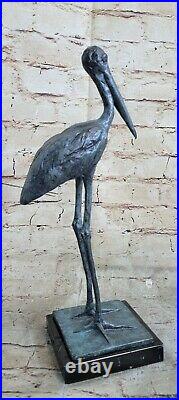 Bronze Sculpture Hand Made Statue Rembrandt Bugatti Stork Exotic Bird Bronze