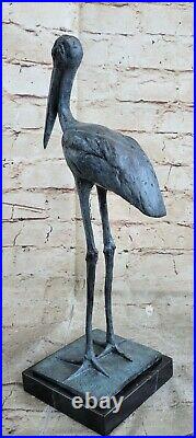 Bronze Sculpture Hand Made Statue Rembrandt Bugatti Stork Exotic Bird Bronze