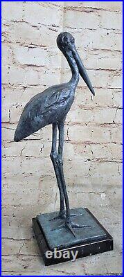 Bronze Sculpture Hand Made Statue Rembrandt Bugatti Stork Exotic Bird Nr