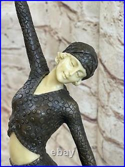 Bronze Sculpture Hand Made Statue Signed Art Chiparus Belly Dancer Bronze