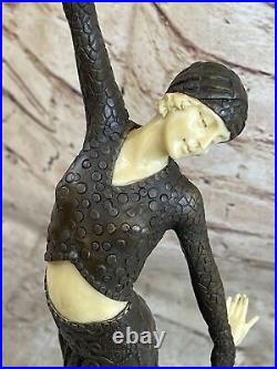 Bronze Sculpture, Hand Made Statue Signed Art Deco Chiparus Belly Dancer Decor