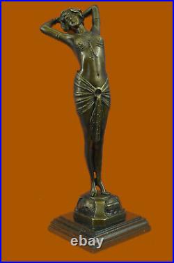 Bronze Sculpture, Hand Made Statue Signed Art Deco Leonard Belly Dancer Hot Cast