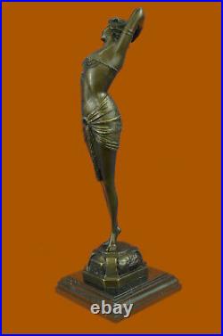 Bronze Sculpture, Hand Made Statue Signed Art Deco Leonard Belly Dancer Hot Cast