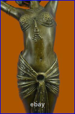 Bronze Sculpture, Hand Made Statue Signed Art Deco Leonard Belly Dancer Lost wax