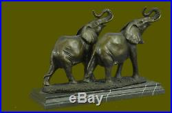 Bronze Sculpture, Hand Made Statue Signed Bugatti Laughing Elephant Symbol Luck