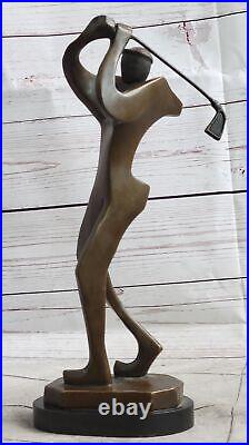 Bronze Sculpture, Hand Made Statue Sports Signed Milo Abstract Tall Golfer Sale
