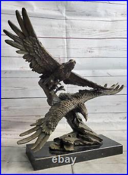 Bronze Sculpture, Hand Made Statue Very Large Original Two Flying Eagle Sale