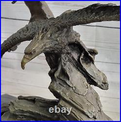 Bronze Sculpture, Hand Made Statue Very Large Original Two Flying Eagle Sale