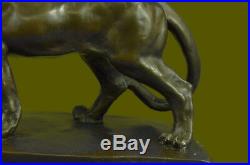 Bronze Sculpture Jaguar Cougar Mountain Lion Hand Made Wildlife Animal Statue NR