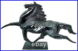 Bronze Sculpture, Large Horse on Bronze Base to Lebao, Signature Artist