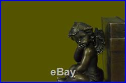 Bronze Sculpture Museum Quality Angel Putti Hand Made Statue Home Decoration Art