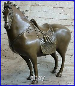 Bronze Sculpture Signed Tang Horse Hand Made by Lost Wax Method Statue Decor