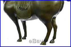 Bronze Sculpture Signed Tang Horse Hand Made by Lost Wax Method Statue Decor LRG