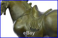 Bronze Sculpture Signed Tang Horse Hand Made by Lost Wax Method Statue Decor LRG