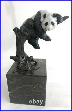 Bronze Sculpture Statue Art Deco Hot Cast Handcrafted European Made Panda Figure